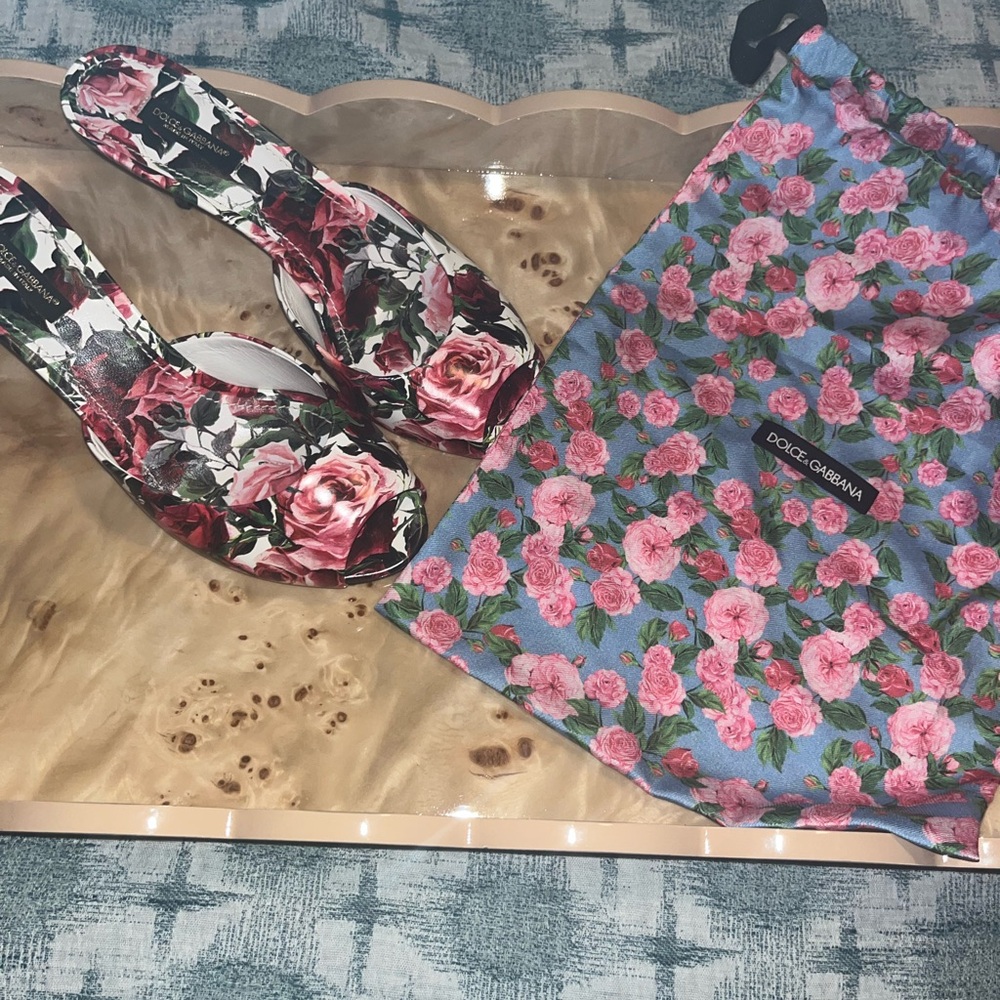 Dolce & Gabbana Floral Heels with Dust Bag